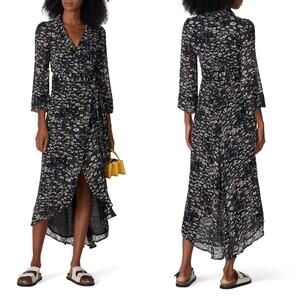 GANNI Floral Georgette Wrap Dress size 36 US 4 NWT